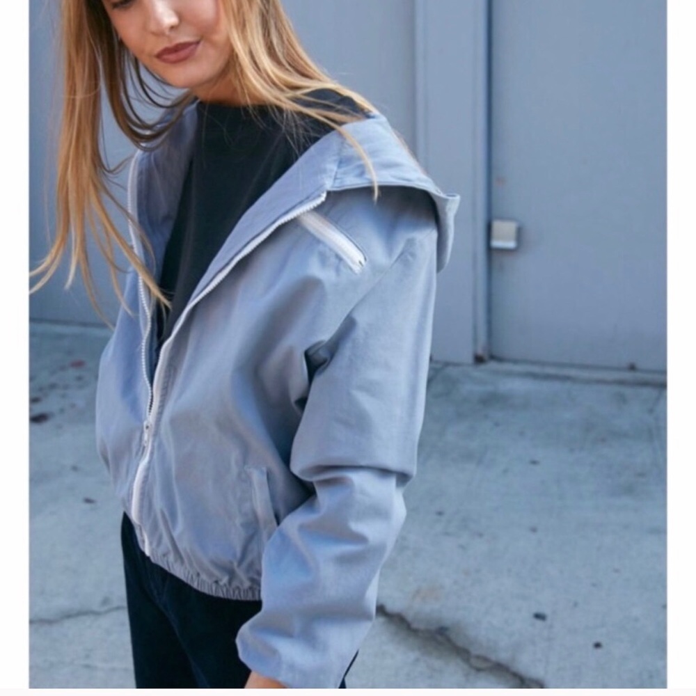 Brandy Melville Blue Zip Up Jacket